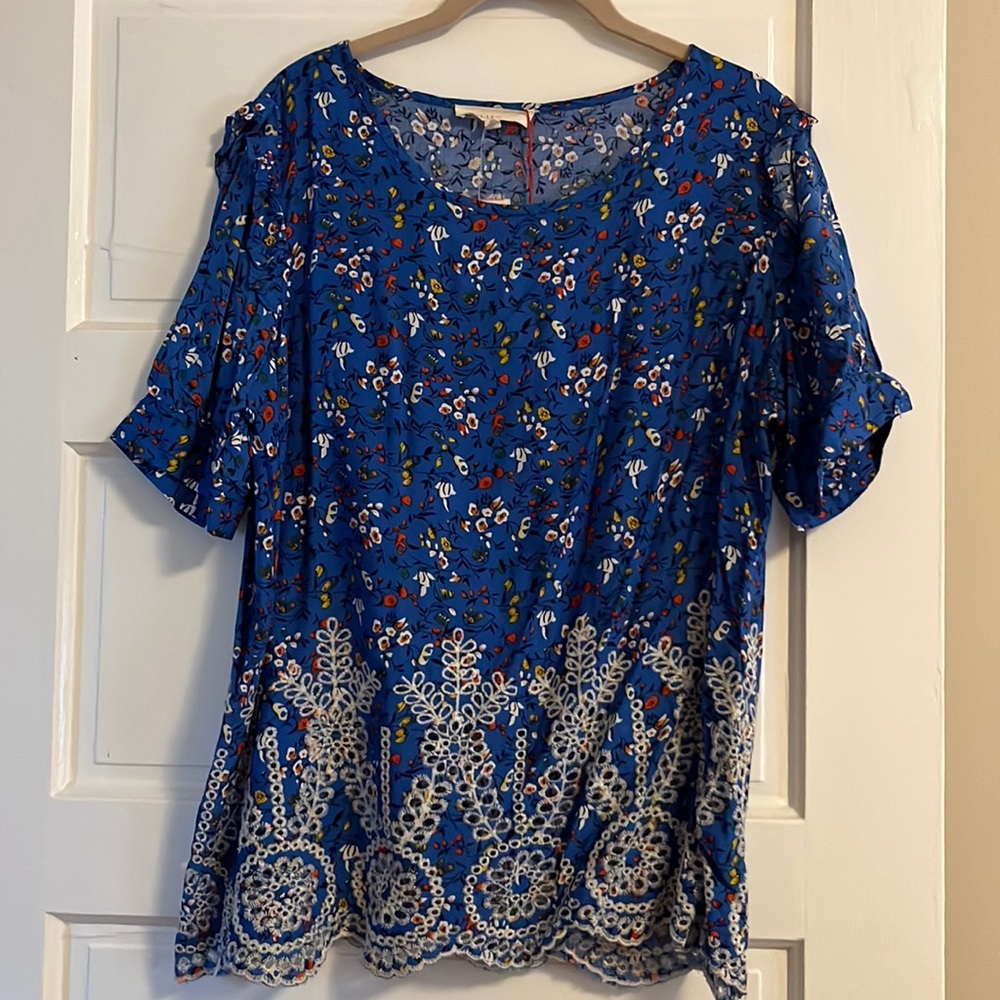 NWT Floral and Eyelet Blouse